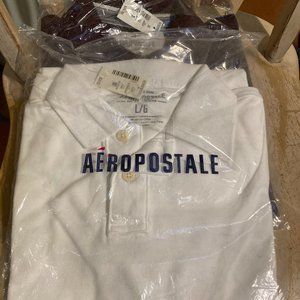 Aeropostle- white polo- large- NWT